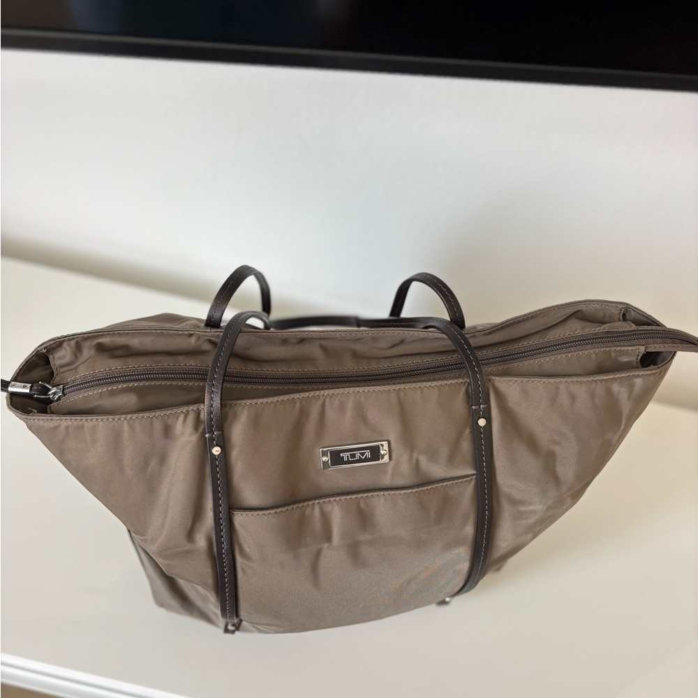 Tumi Dark Brown Nylon Shoulder Tote Bag - Picture 2 of 8